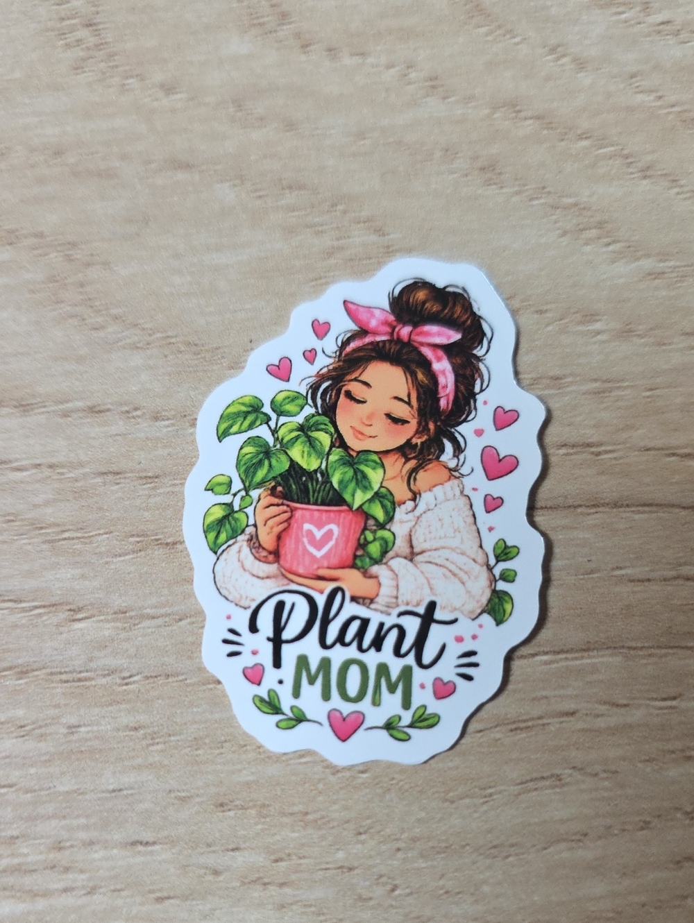 Plant Mom Cute Vinyl Stickers / 2''(50.8mm)  Sticker